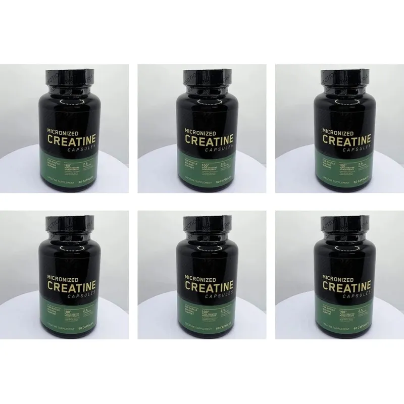 Micronized Creatine Capsules 100% Pure Creatine Monohydrate Muscle Building Support for Adults Sports Per Container 60 Capsules
