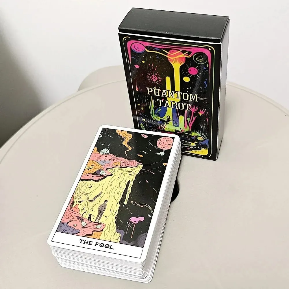 Phantom Tarot Complete Set of 78 Personalized Neon Art Style Desktop Divination Party Entertainment Board Game Cards