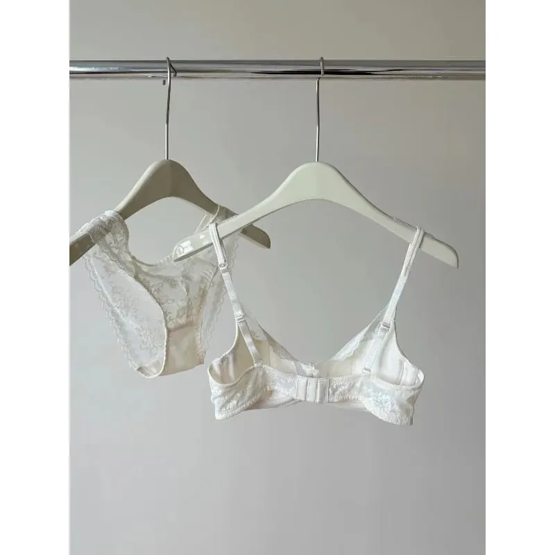 French Lace Underwire Bra Set | Half Cup Push Up Bra Large Bust Summer Lightweight Slimming Anti Sag Women‘s Lingerie BANERDANNI — image 1