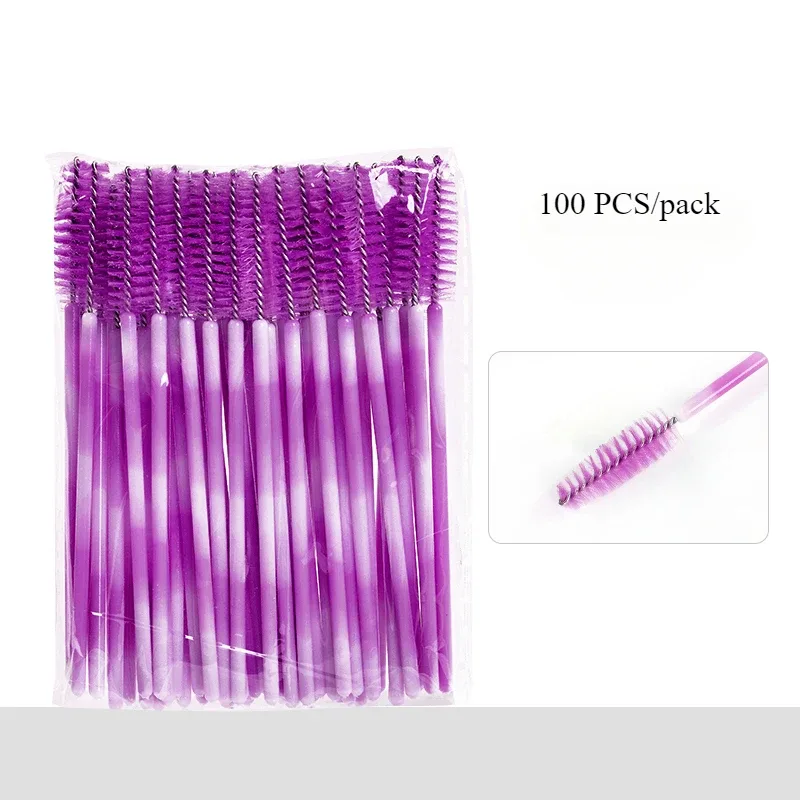 100PCS Eyelash Brush One-Off Disposable Eyelash Mascara Brushes Mascara Wands Disposable Lip Applicators liner Brushes Women