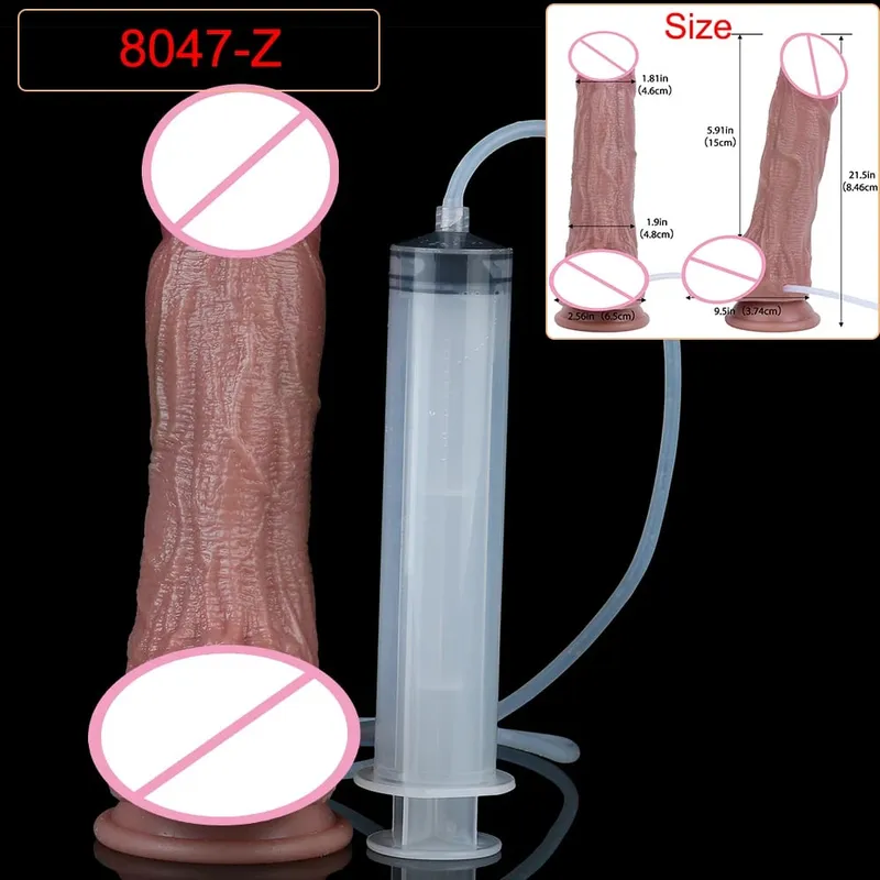 Deep Veins Ultra Squirting Dildo Silicone Skin Touch Long Ejaculating Butt Plug For Men Women G-Spot Stimulate 18+ Sex Toys