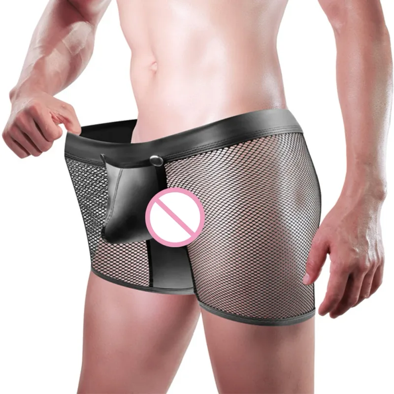 Bulge Pouch Shorts Men Fishnet Underwear Lounge Clothing All Seasons Style Average Size Fit Breathable Fabric Classic Theme