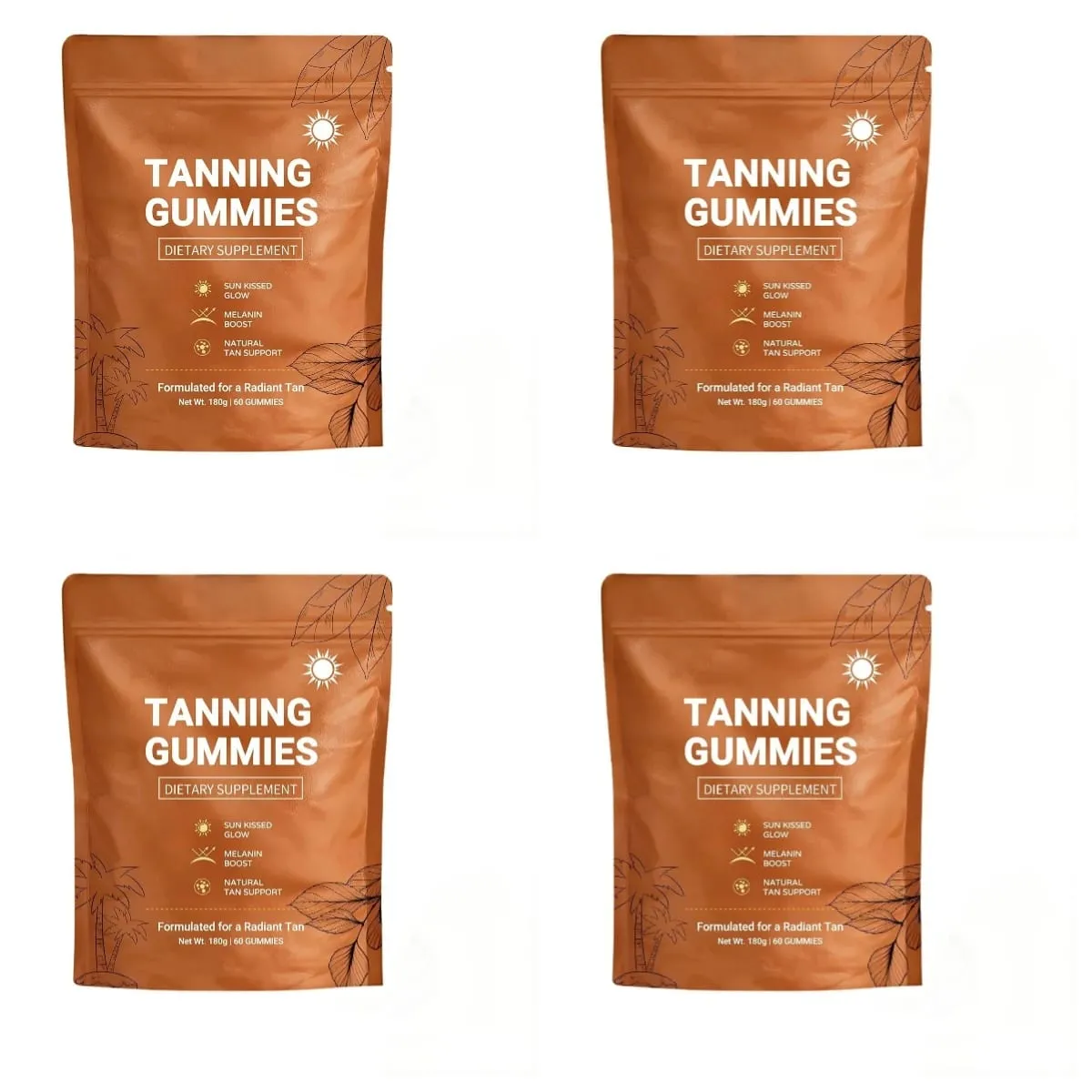 Tanning Gummies for Women Sunless Bronzing Glow Support Vegan Sugar-Free Non-GMO Astaxanthin & Lycopene 60 Count
