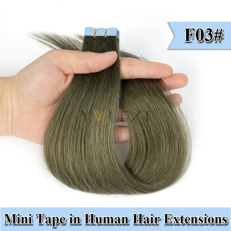 12-20 Inches Mini Tape in Human Hair in Fancy Colors Natural Straight Seamless Tape Hair Extensions for Outlet Hairstyles