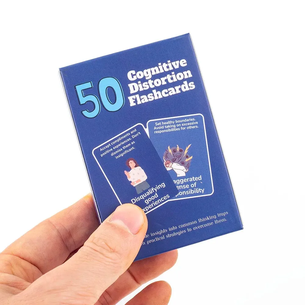 50 Cognitive Distortion Flashcards Identify Thinking Traps Practical Mental Wellness Strategies Emotional Management Board Game — image 2
