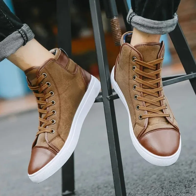 Men's High Top Walking Shoes Hot Selling Teenagers Outdoor Leisure Shoes Thick Soled Practical Jogging Large Size 39-46 Sneakers
