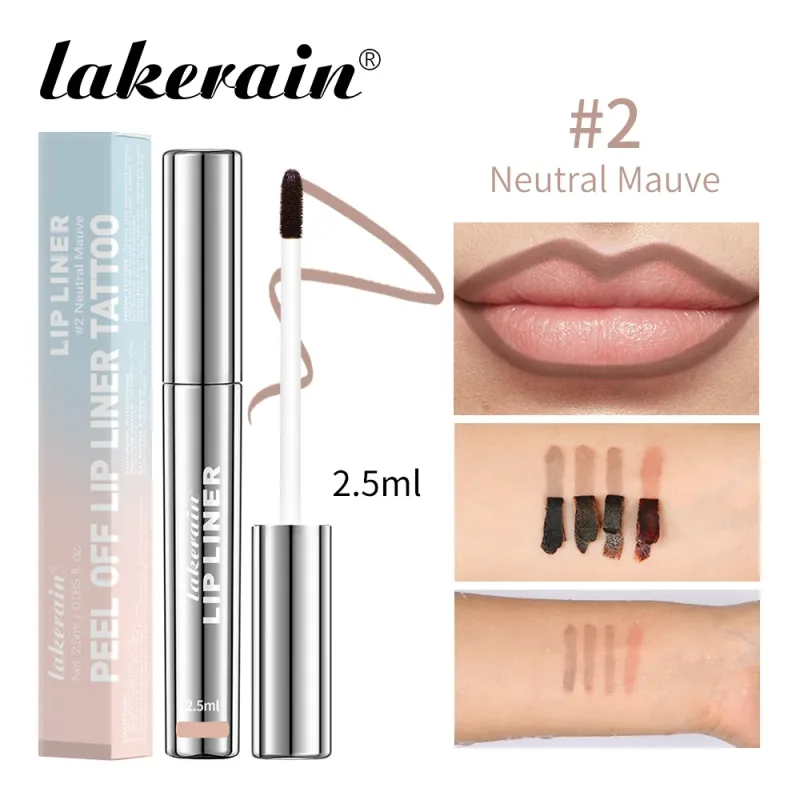 Vattentät Lip Liner Peel Off Tatuering Läppglans Vattentät Långvarig Matt Läpp Nyans Brun Kontur Avrivbar Läppar Fläck Kosmetisk