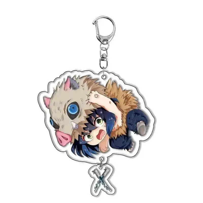 Hot Demon Slayer Tanjiro Kamado Acrylic Keychain Anime Peripherals Cute Cartoons Fashion Jewelry Backpack Pendant Christmas Gift