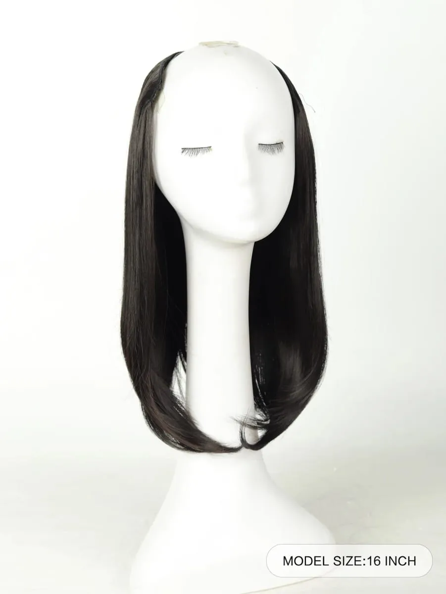 Synthetic V-Shaped Long Curly Wavy Hair Extension Synthetic Wig Layered Hair Extension Hair Pad Fluffy Top Increase Hair Volume