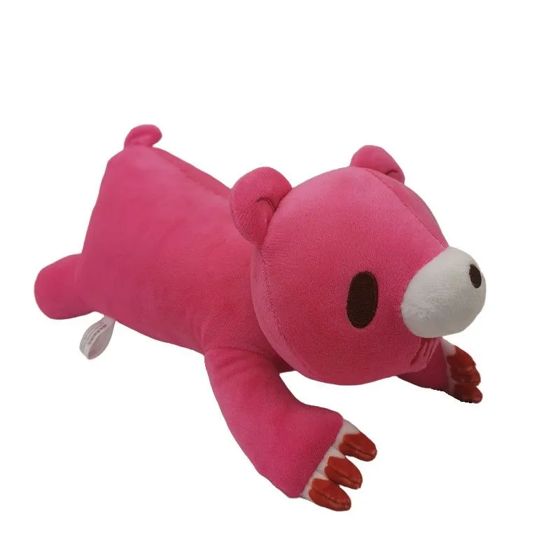 สีชมพูหมีโกหกหมอนPlushน่ารักยาวตุ๊กตายัดไส้ตุ๊กตานุ่มตกแต่งเบาะรองนอนของขวัญ