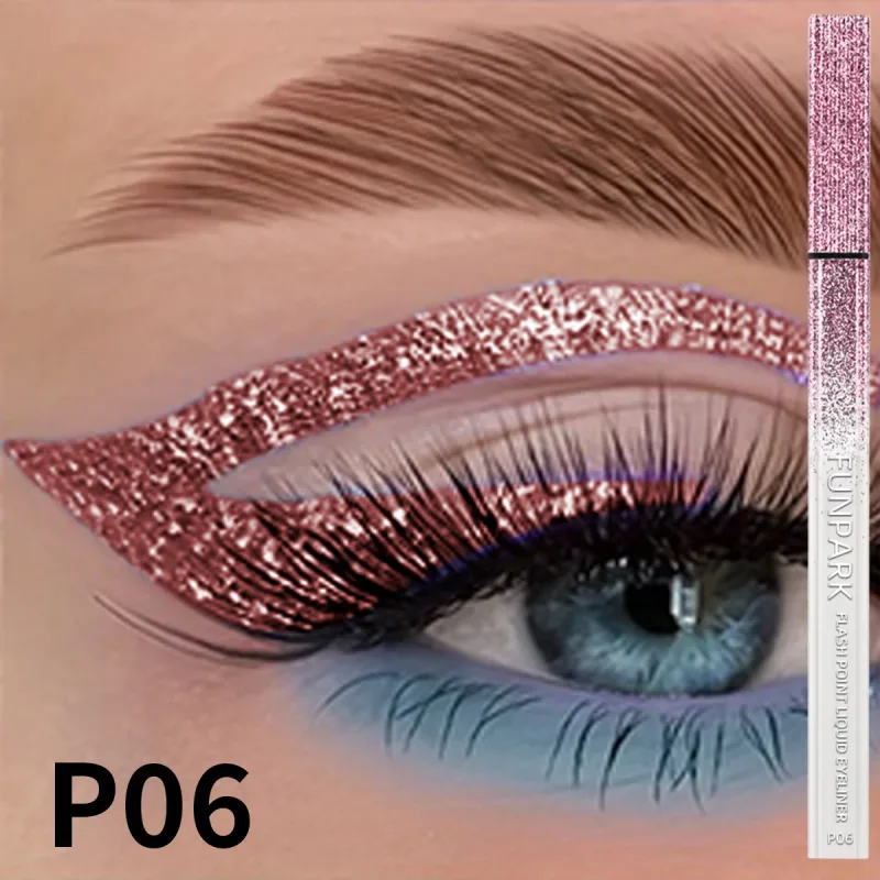 Crayon Eyeliner liquide à paillettes, imperméable, violet, rose, bleu, stylo pour les yeux, longue durée, séchage rapide, maquillage pour les yeux, 1 pièce — image 10