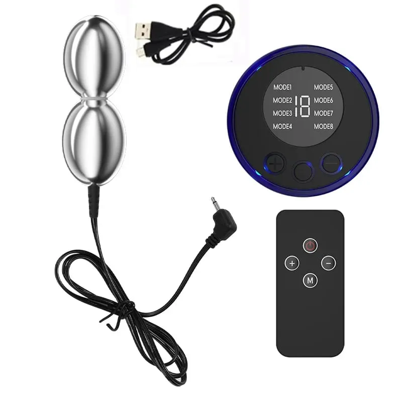 SM Electric Shock Double Balls Anal Butt Plug Prostate Massager E-stim Sex Toys For Men Gay Women Vagina Stimulation Ass Dilator