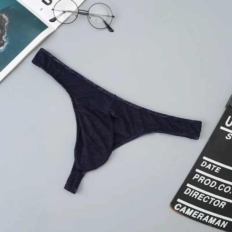 Homens rendas jacquard g-string roupa interior alta elástico grande bolsa tanga calcinha sexy gays erótico t-back cuecas