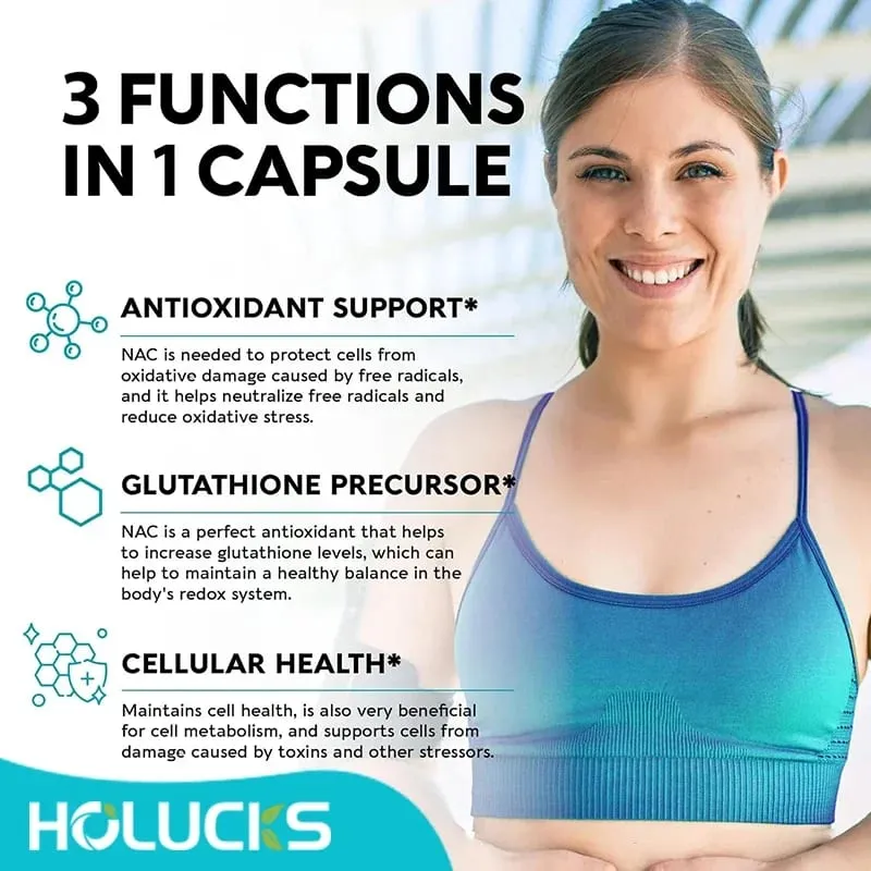 NAC Glutathione Food Supplement Detox & Antioxidant Anti-Aging for Liver Health Immune Support Skin Care Hair Nails — image 4
