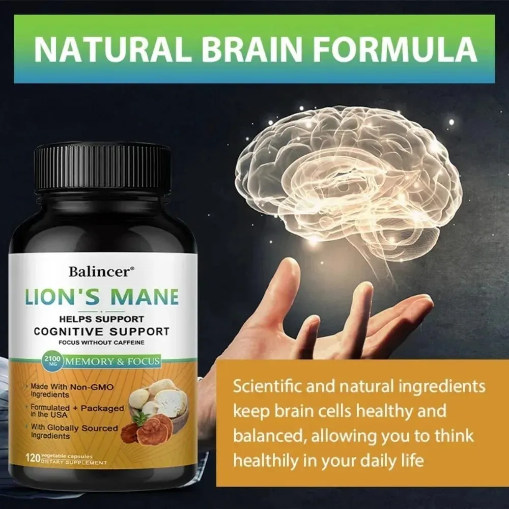 Lion's Mane Mushroom Supplements - Supports Brain Health Cognitive Clarity Improved Focus and Enhanced Energy — image 6