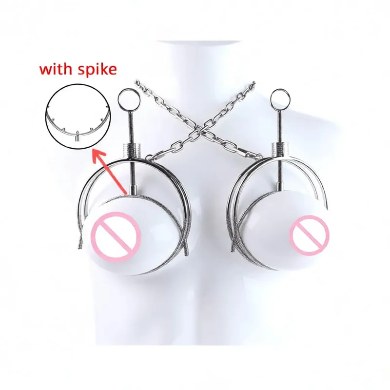 Stainless Steel Breast Bondage Chest Clamp Nipples Massager Strapon Metal Bra Nipple Teating BDSM Sex Toys For Women Men