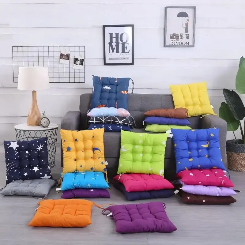 Měkký tlustý polstrovaný čtvercový sedák s roztomilými kreslenými potisky Pevné kravaty pro domácí kancelář Vnitřní použití venku Polyester Odolný — image 9