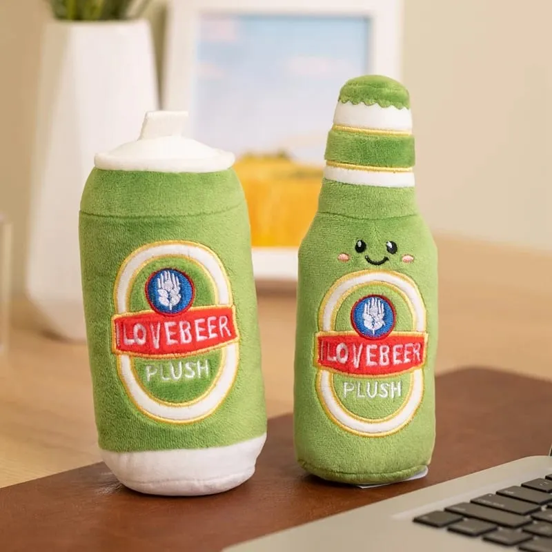 11~19cm Cute Beer Glass Bottle Drink Can Beer Barrel Plush Pillow Stuffed Kawaii Humanoid Plushie Party Prop Man Gift