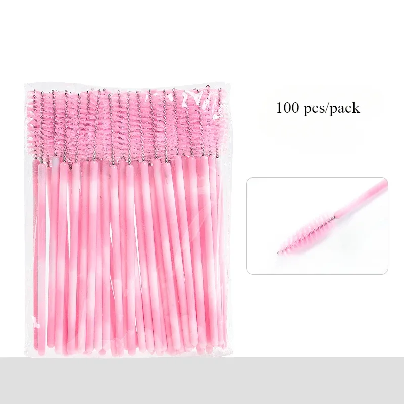 100PCS Eyelash Brush One-Off Disposable Eyelash Mascara Brushes Mascara Wands Disposable Lip Applicators liner Brushes Women