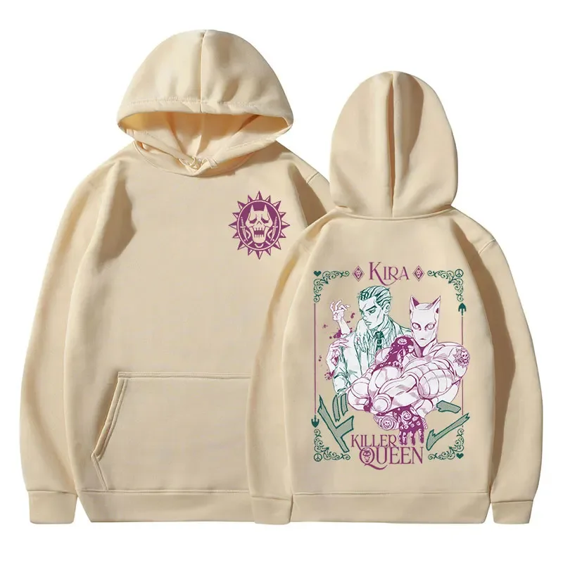 Anime JoJo Bizarre Adventure Hoodies Kira Yoshikage Killer Queen Sweatshirts Men Women Clothing Fashion Casual Comfort Pullovers