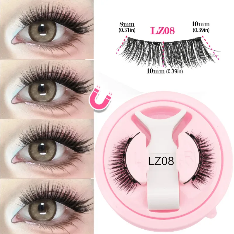 1 Pair New Magnetic Eyelashes Set With Tweezers Makeup Natural Light Eyelash Extension Tools Reusable False Eye Lashes