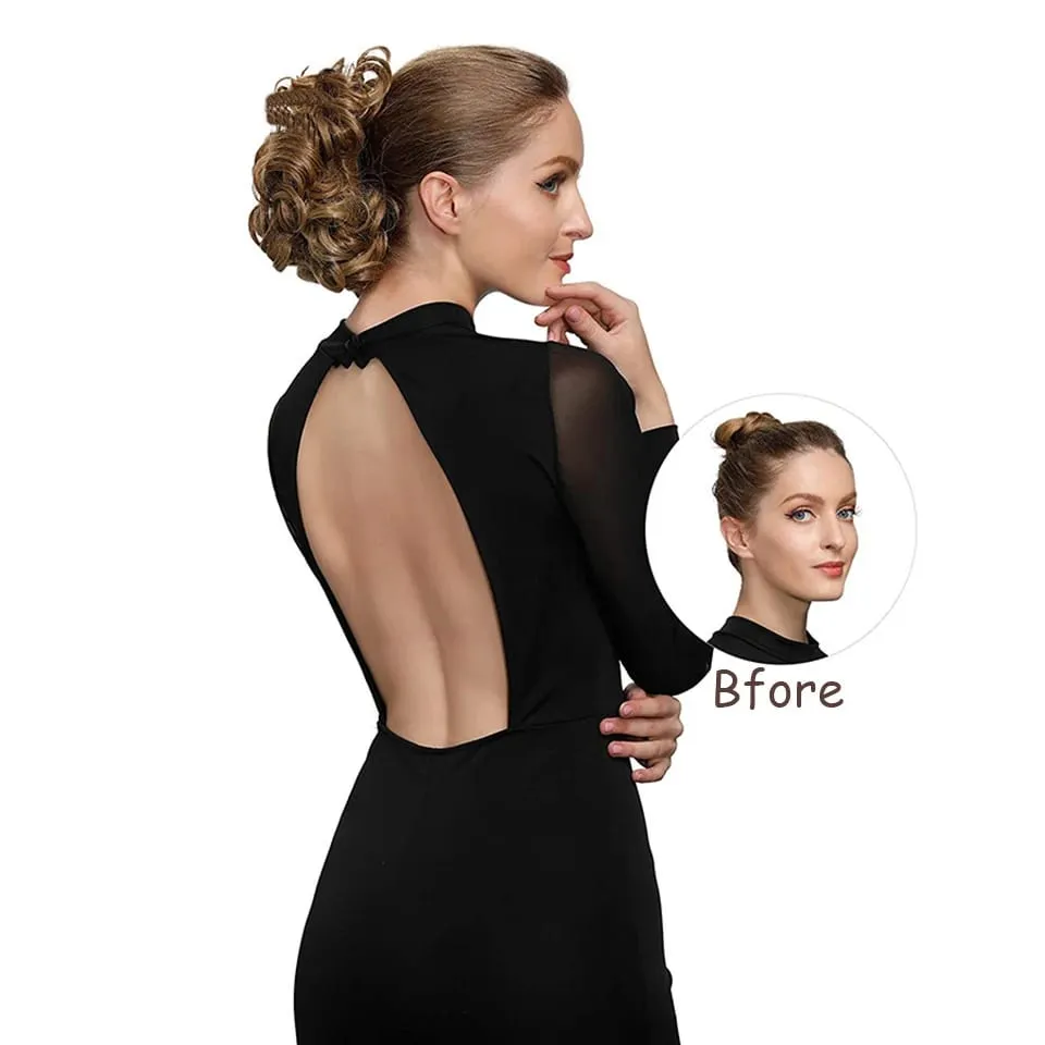 Synthetic LARGE Comb Clip In Curly Hair Extension Chignon Hair Pieces Women Updo Cover Hairpiece Extension Hair Bun