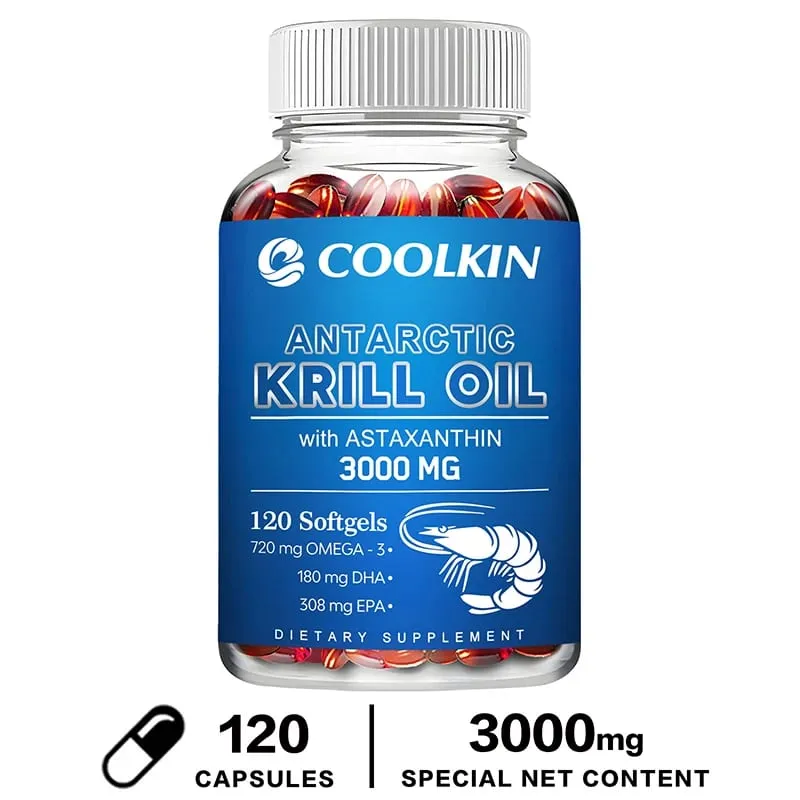 น้ำมันแอนตาร์กติกคริลล์ 3000 มก. - Omega-3 EPA DHA แอสตาแซนธินธรรมชาติ ความแข็งแรงสูงสุดสำหรับสุขภาพหัวใจและข้อต่อ