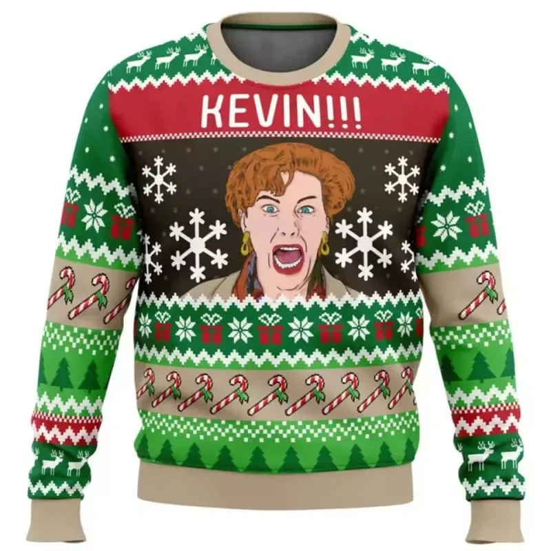 Home Alone Ugly Christmas Sweater Men Women Pullover Hot Sale Round Neck Long Sleeve Top Christmas Clothing 3D Funny Printed — image 5