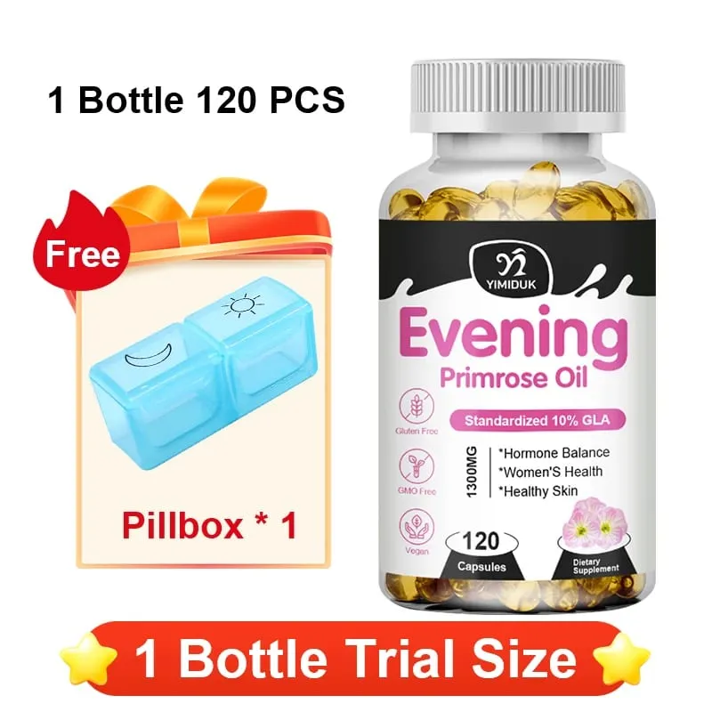 Evening Primrose Oil 1300mg with Rich GLA & Essential Nutrients Balance Hormones Support Women's Comfort & Enhance Skin Health — image 11