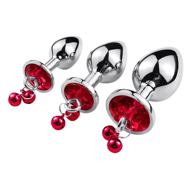 3 Sizes Metal Bell-shaped Anal Plug Traction Chain Anal Massage Prostate Stimulation Massage Tools Adult Sex Toys For Couples — image 1