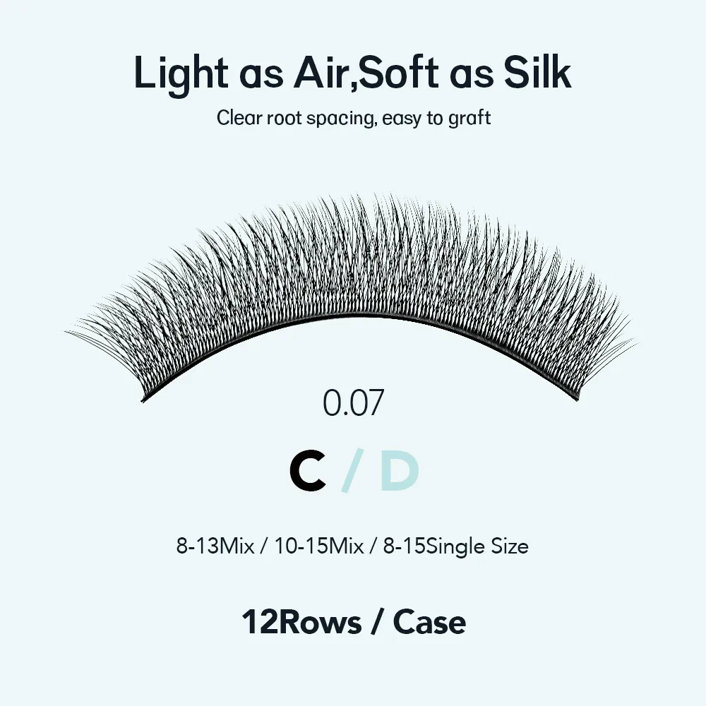 FOX 3D~5D W-Shaped Eyelash Extension Cat Eye Long Tail Premium Natural Lightweight Volume Fox Eye Lashes Makeup Tool