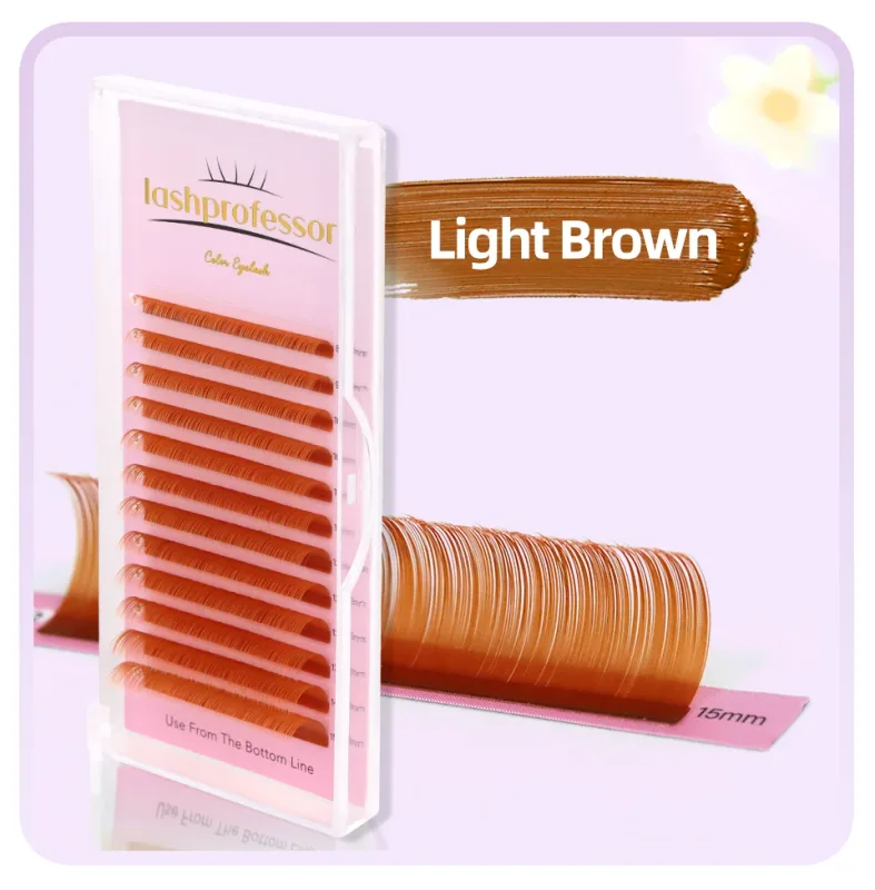 New Style Dark Brown Light Brown Individual Eyelashes 0.05 0.07 C D J L M Curl Color Soft Natural False Eyelashes Makeup Cilios