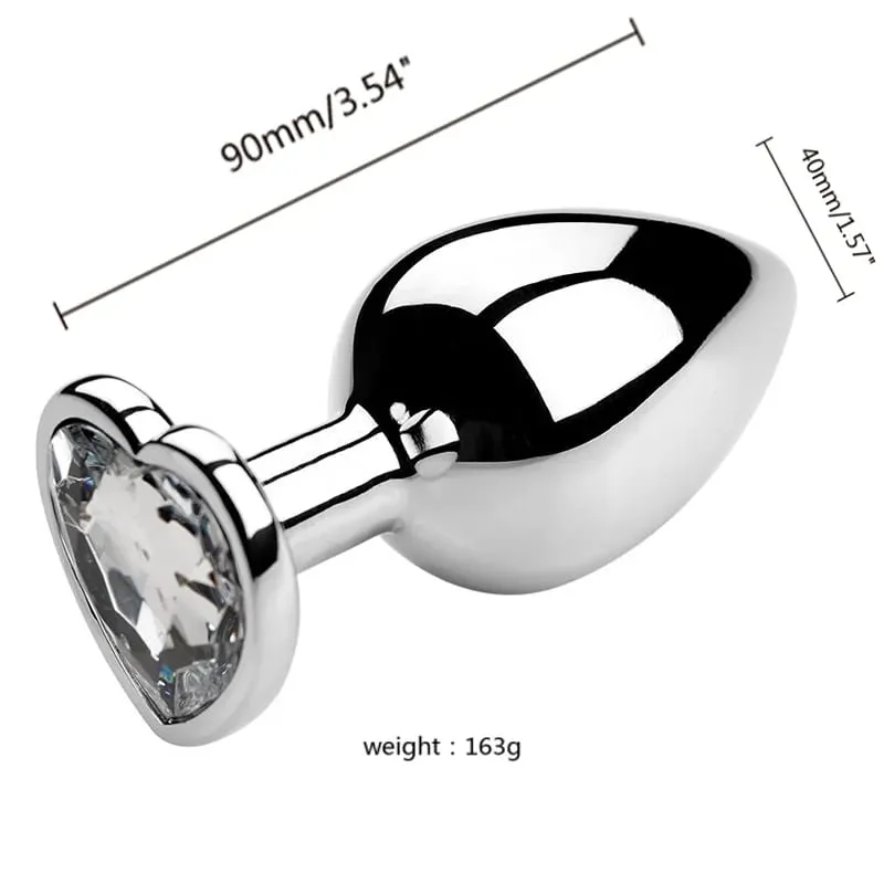 S/M/L anální kolík Heart Metal Crystal anální kolík pro ženy Odnímatelný anální kolík z nerezové oceli Muži Stimulátor Anální sexuální hračky Dildo