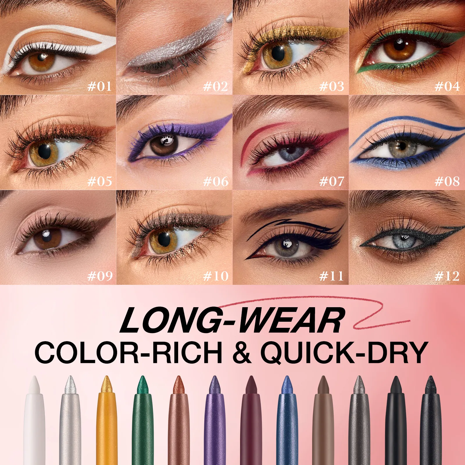 Waterproof and Sweat Resistant Eyeliner Pen Durable Easy to Color Fast Drying and Smooth Texture Creates Perfect Eye Makeup