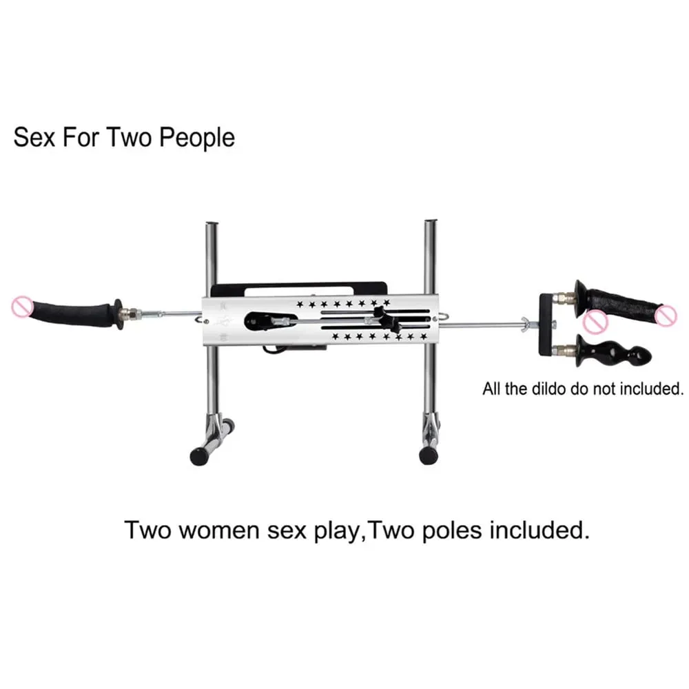 Kablet/trådløs Dual Control Quiet Sex Machine 120W Justerbar Vac-u-Lock Love Machines 3-15cm Slag Vibrator Sexlegetøj til kvinder