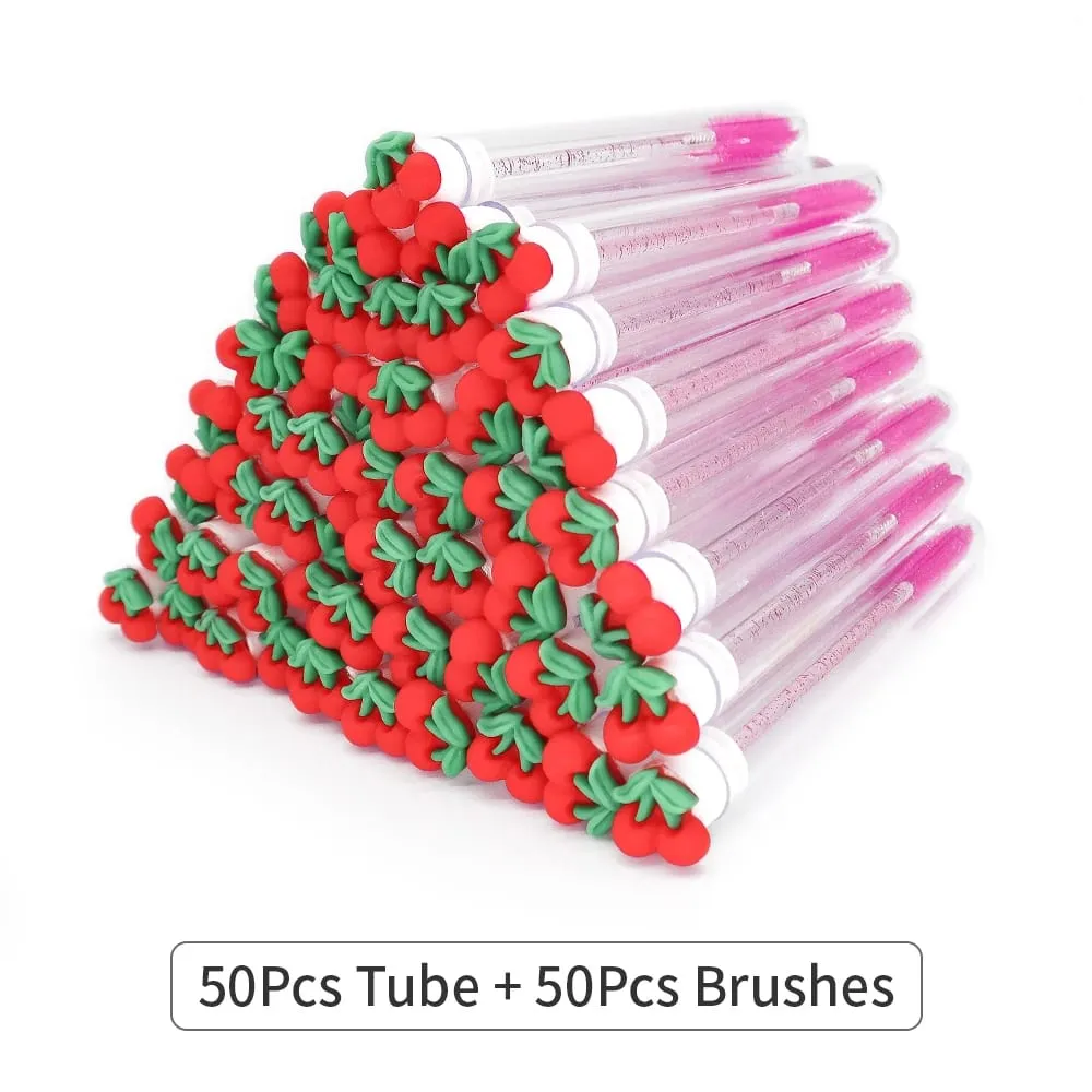 10 /50PCS Set Fruit Collection Mascara Brush Reusable Lash Brush Tube Spoolies Lash Extension Brushes Applicators Makeup Tools — image 6