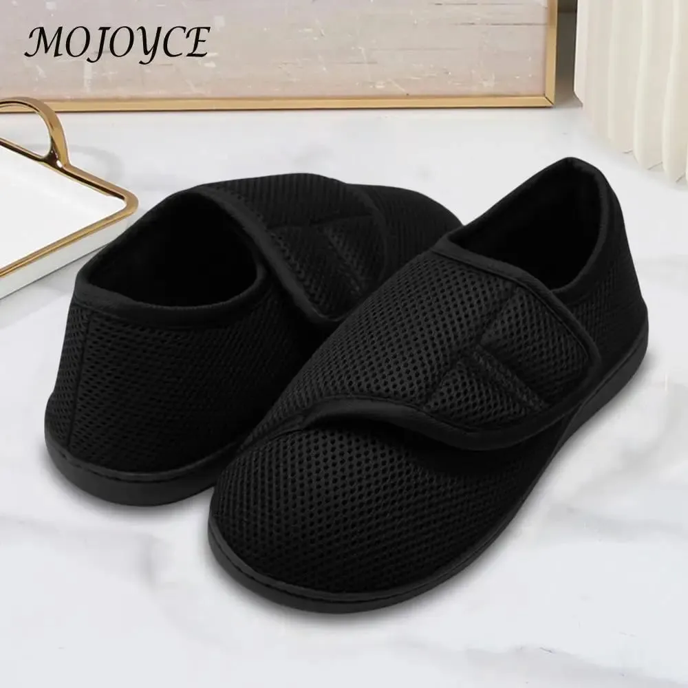 Scarpe per diabetici unisex Scarpe da passeggio larghe con chiusura regolabile Scarpe ortopediche slip-on Sneakers con gancio e anello per anziani