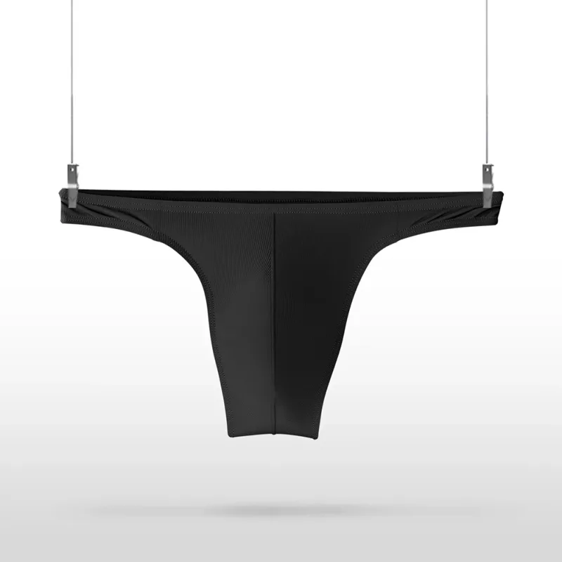 Ice Silk Thongs Men Sexy Underwear Soft Ribbed G-string Breathable Underpants Seamless Panties Male Lingerie Bulge Pouch Briefs