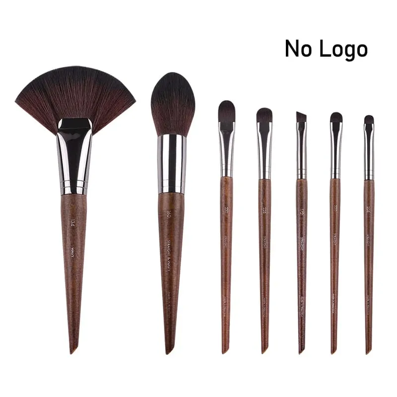 Naturligt træ Øjenmakeup børster hele sæt Pro Crease Øjenskygge Make-up kit smudge highlighter øjenbryn Læbevippebørste praktisk