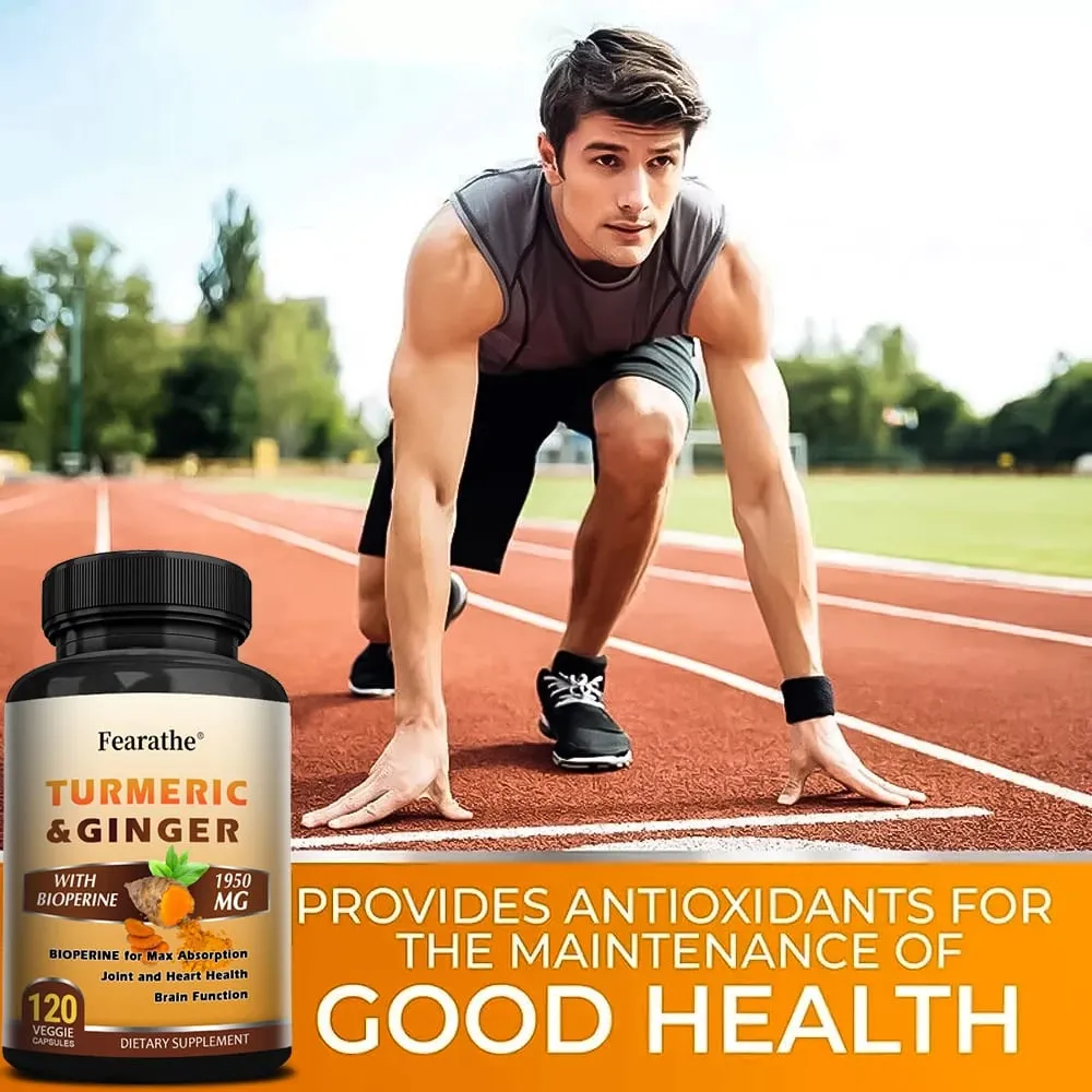 Organic Turmeric Curcumin 1500mg Capsules with Ginger & Black Pepper Support Joint Muscle Digestive & Immune Wellness