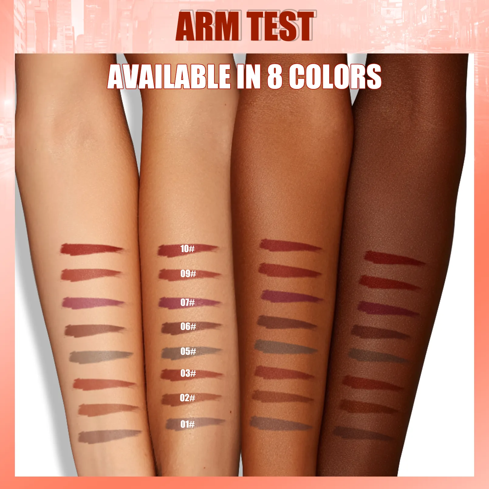 Longwear Liquid Lip Liner Waterproof 24 Hour Long Lasting Lip Liner Stain Marker Pen 2-in-1 Matte Semi Permanent Lipliner