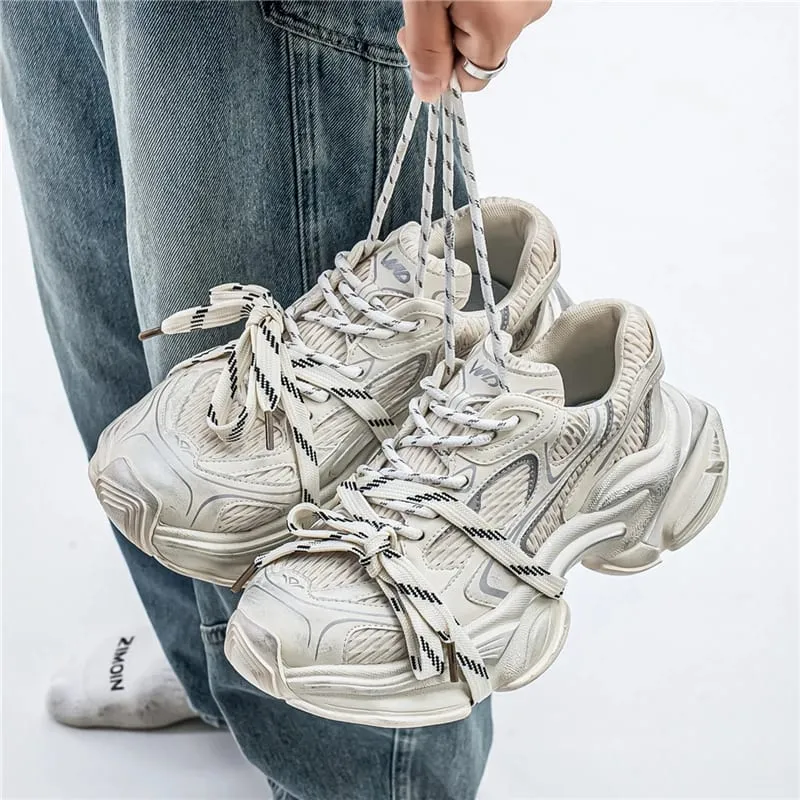 2025 New Women's Shoes Mesh Sneakers Casual Shoes White Couple Dad Shoes Ladies Autumn Star Same Style Flat Sport Anti-slip