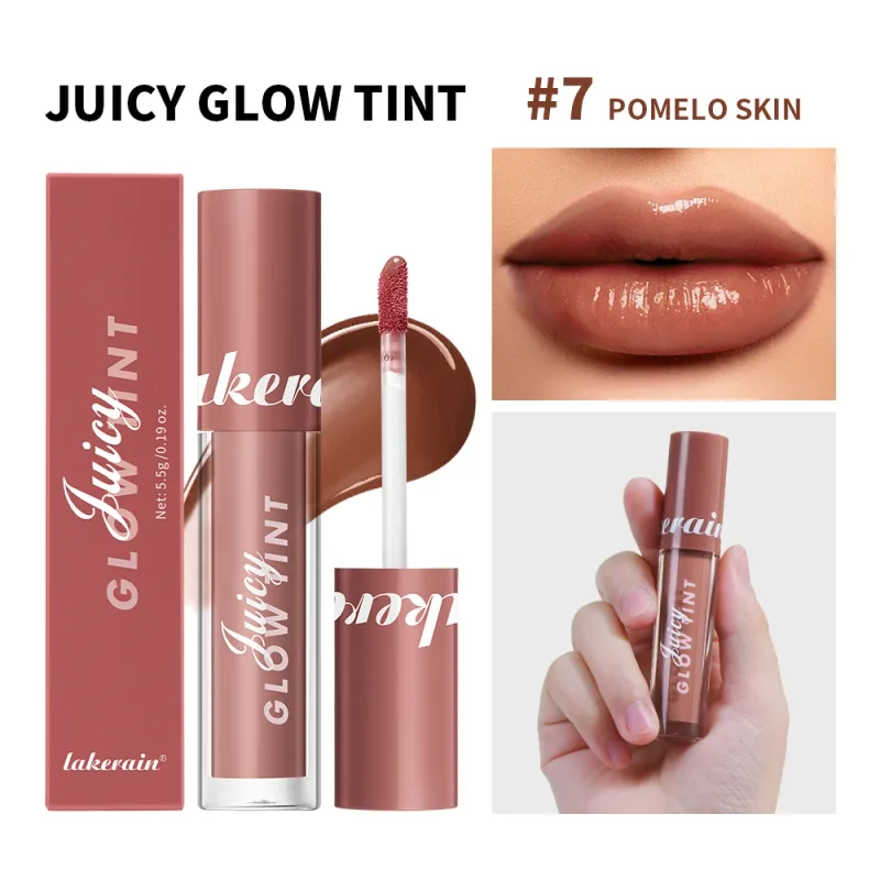 Juicy Glow Lip Tint Mirror Shine Lip Gloss Deep Hydrating Long-Lasting Dewy Moisturizing Non-Sticky High Shine Tinted Lip Makeup — image 13