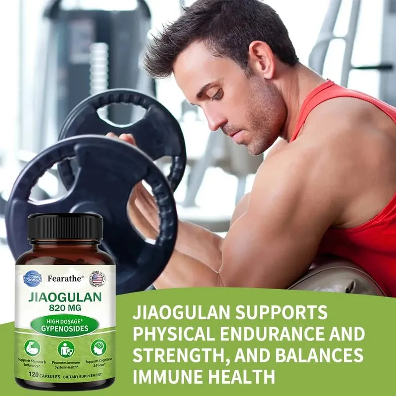 Jiaogulan Extract Supplement High Concentration Relieves Stress Regulates Metabolism Non-GMO Gluten-free 120 Capsules