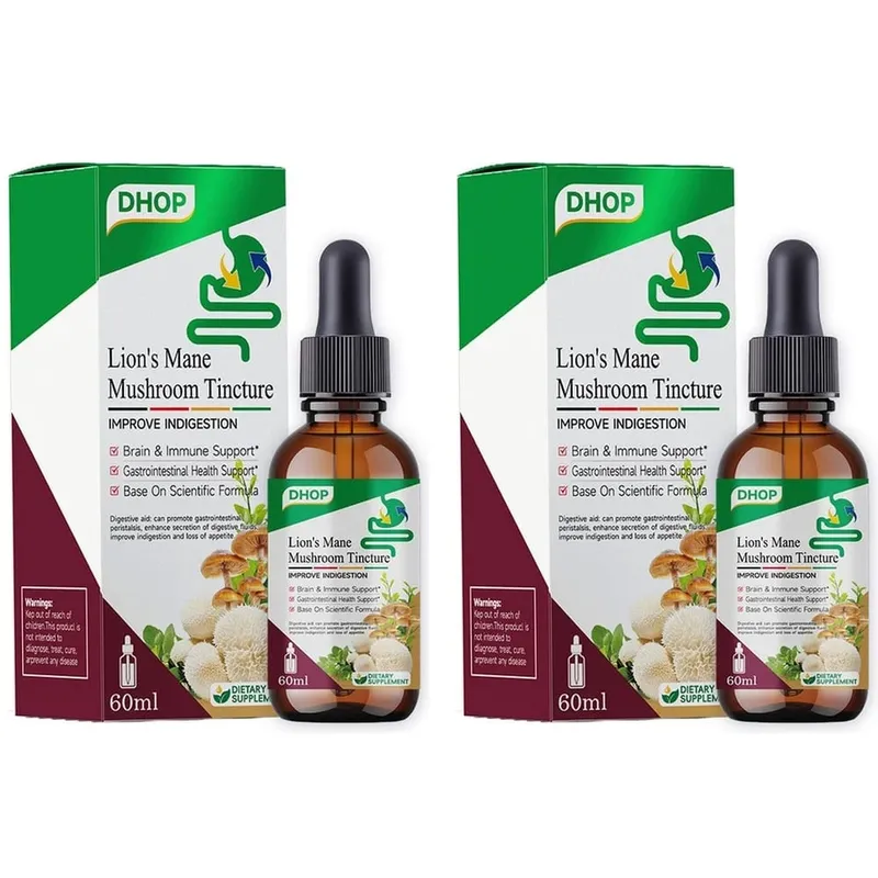 Lion's Mane Mushroom Tincture Liquid Brain & Immune Support and Gastrointestinal Health Support Lion's Mane 600 Mg 60 ML