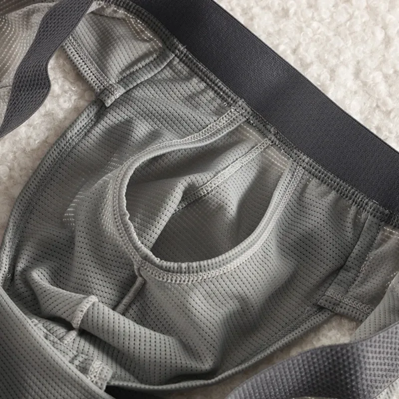 Thin Underpants Summer Thin Briefs Men Side Opening Breathable Men Ice Silk Panties Splicing Lingerie Seamless Underwear Men