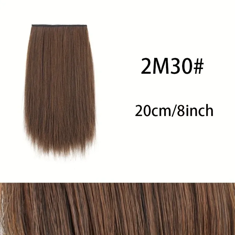 Extension de cheveux synthétique courte et lisse, 10cm/20cm/30cm, Extension de cheveux Invisible, doublure de cheveux, couverture latérale supérieure, postiche pour femmes