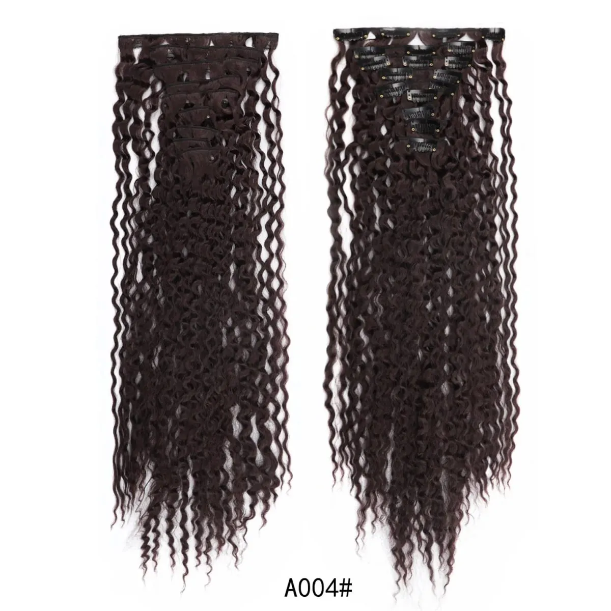 9PCS Clip-in Hair Extensions Kit Long Soft Curly Hair Extension Synthetic Kinky Curly Hairpieces Full Head Fake Pieces for Women