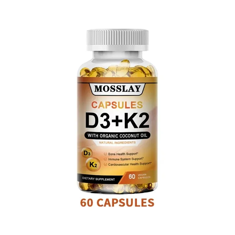 Vitamin K2 og D3 Supplement Premium Formula (30/60/120 kapsler)