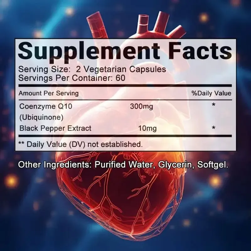 CoQ10 Softgels - Coenzyme Q10 (ubiquinone) Supplement Highly Absorbed Antioxidant Supports Heart Health and Energy Production